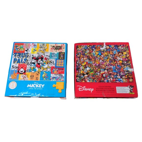 Disney Puzzles Lot of 2 300 Piece & 750 Piece Mickey Minnie Disney Pins Jigsaw - Picture 5 of 6
